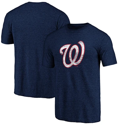 Men's Profile Navy Washington Nationals Big & Tall Distressed Logo T-Shirt
