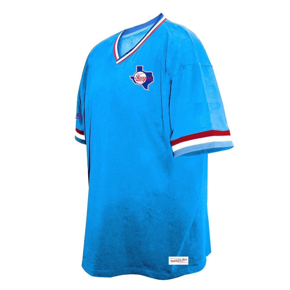 Men's Mitchell & Ness Royal Texas Rangers Big Tall V-Neck T-Shirt