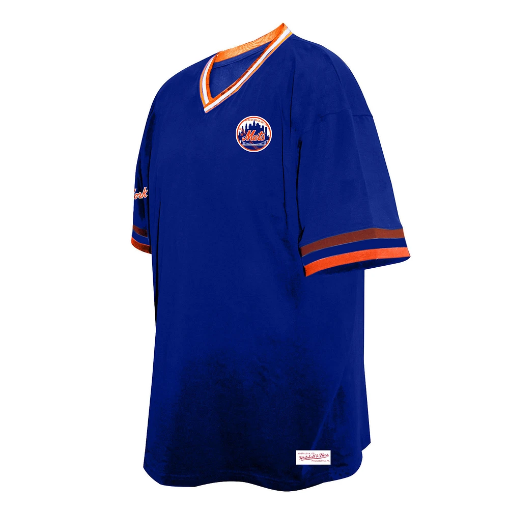 Men's Mitchell & Ness Royal New York Mets Big & Tall V-Neck T-Shirt