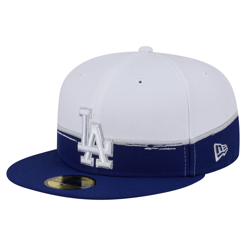 Men's New Era Royal/White Los Angeles Dodgers Paint Stroke 59FIFTY Fitted Hat