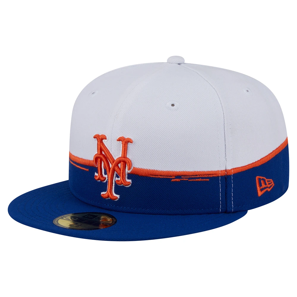 Men's New Era Royal/White York Mets Paint Stroke 59FIFTY Fitted Hat