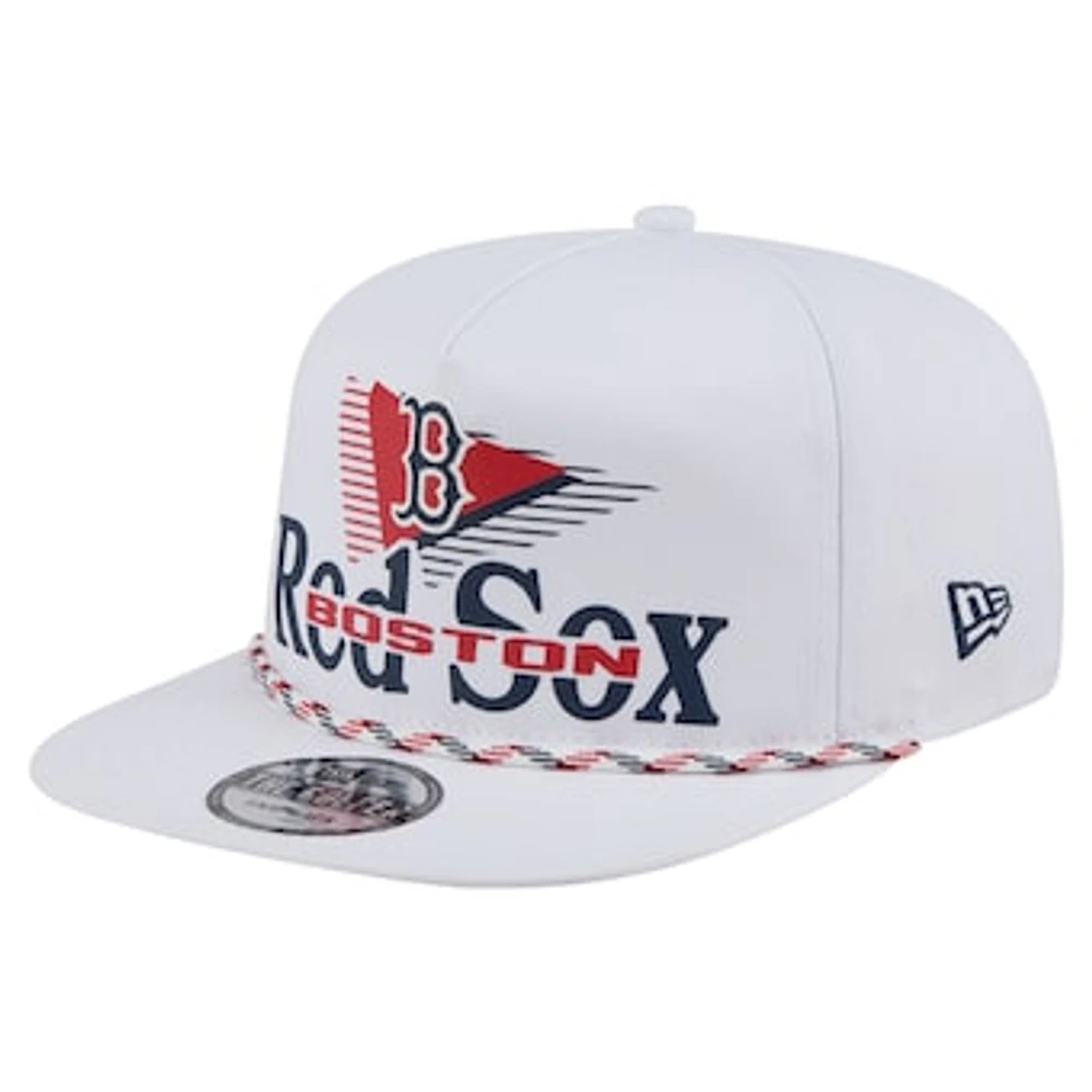 Men's New Era White Boston Red Sox Collide Golfer Snapback Hat
