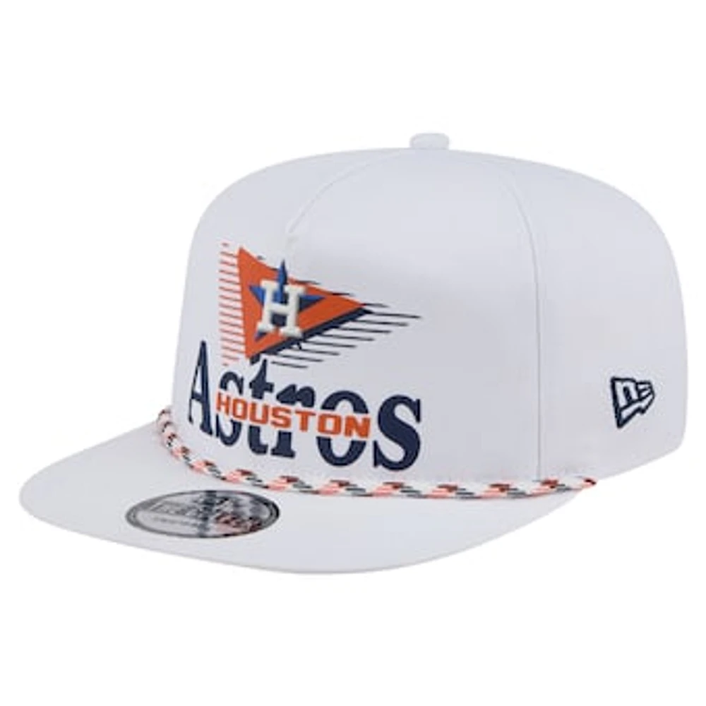 Men's New Era White Houston Astros Collide Golfer Snapback Hat