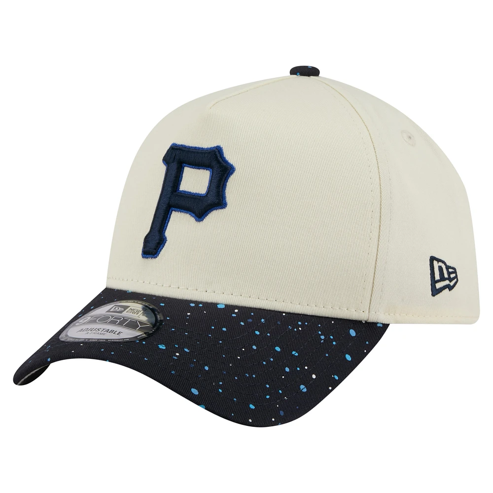 Men's New Era Cream Pittsburgh Pirates Speckle A-Frame 9FORTY Adjustable Hat