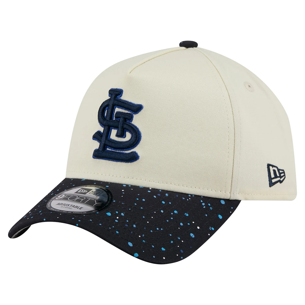 Men's New Era Cream St. Louis Cardinals Speckle A-Frame 9FORTY Adjustable Hat