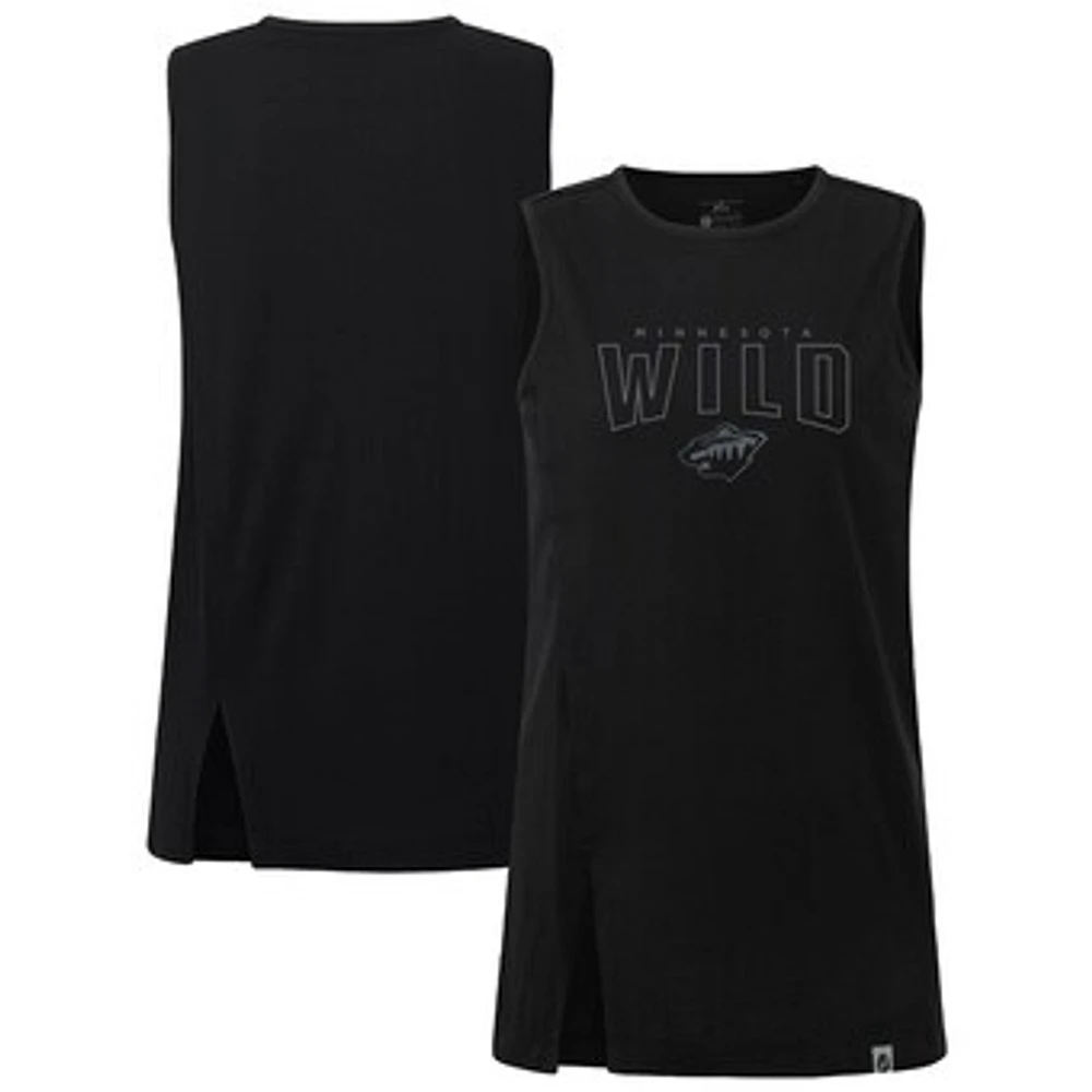 Women's Levelwear Black Minnesota Wild Influx Darkmoon Tank Top