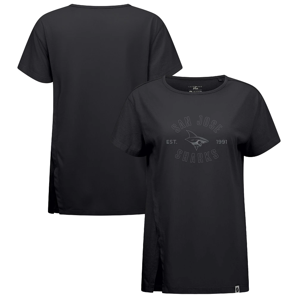Women's Levelwear Black San Jose Sharks Influx Abyssal T-Shirt