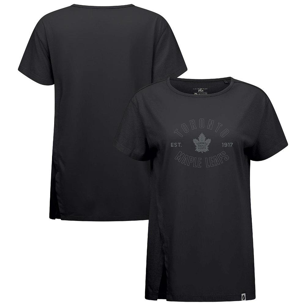 Women's Levelwear Black Toronto Maple Leafs Influx Abyssal T-Shirt