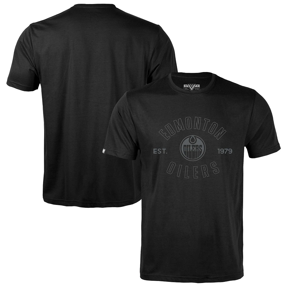 Men's Levelwear Black Edmonton Oilers Richmond Abyssal T-Shirt