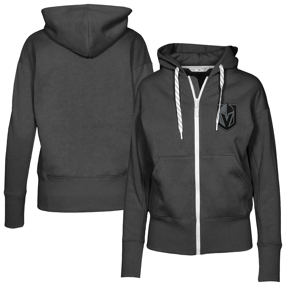 Women's Levelwear Black Vegas Golden Knights Gardinia Nightfall Full-Zip Hoodie Jacket