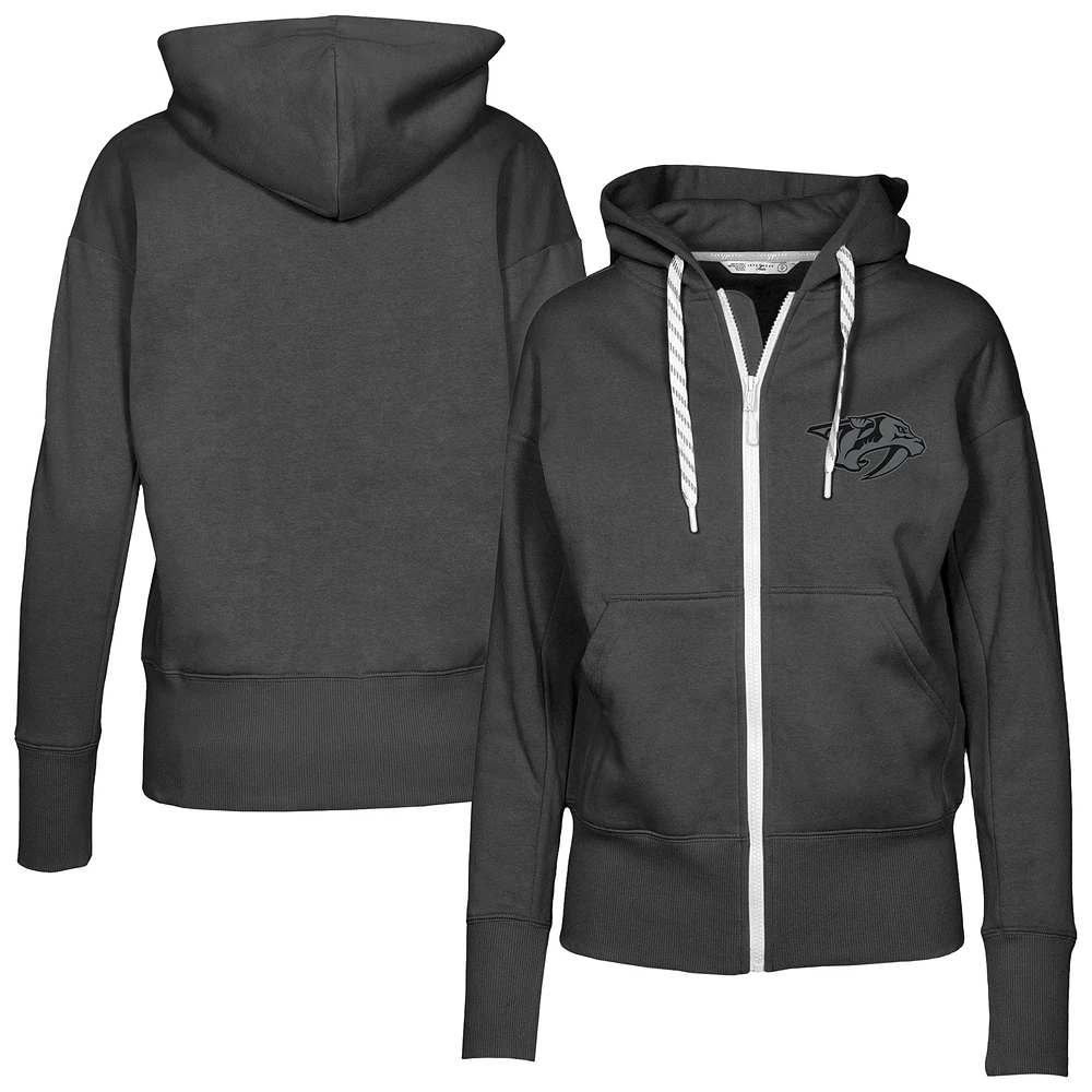 Women's Levelwear Black Nashville Predators Gardinia Nightfall Full-Zip Hoodie Jacket