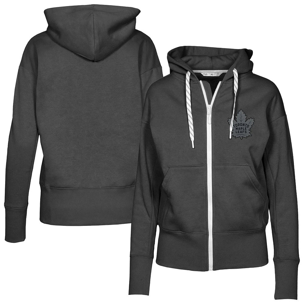 Women's Levelwear Black Toronto Maple Leafs Gardinia Nightfall Full-Zip Hoodie Jacket