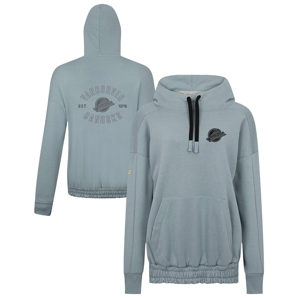 Women's Levelwear Gray Vancouver Canucks Waterfall Nightfall Pullover Hoodie