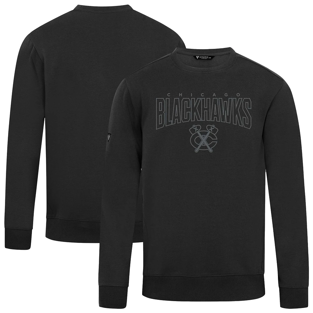 Men's Levelwear Black Chicago Blackhawks Zane Darkmoon Pullover Sweatshirt