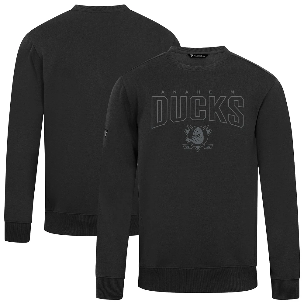 Men's Levelwear Black Anaheim Ducks Zane Darkmoon Pullover Sweatshirt