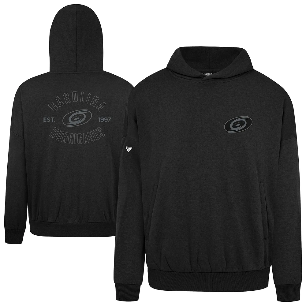 Men's Levelwear Black Carolina Hurricanes Contact Nightfall Pullover Hoodie