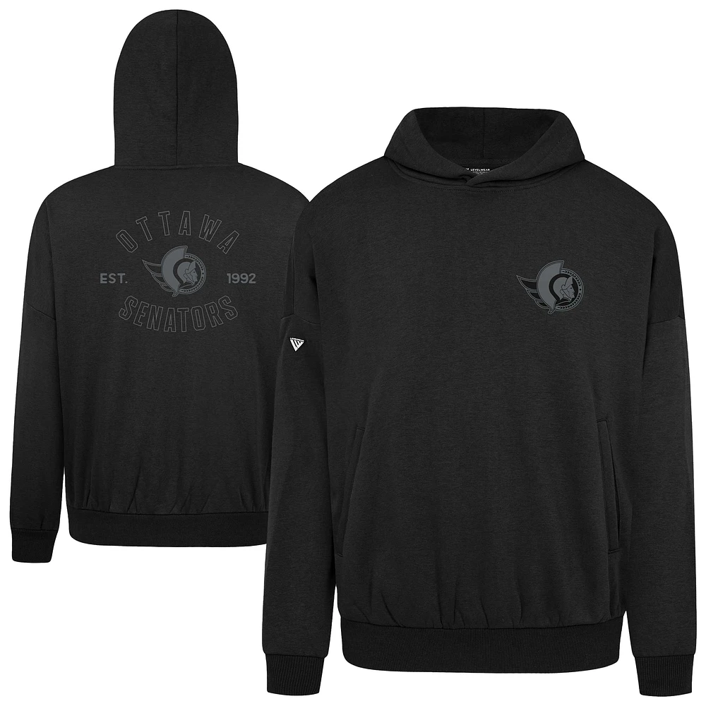 Men's Levelwear Black Ottawa Senators Contact Nightfall Pullover Hoodie