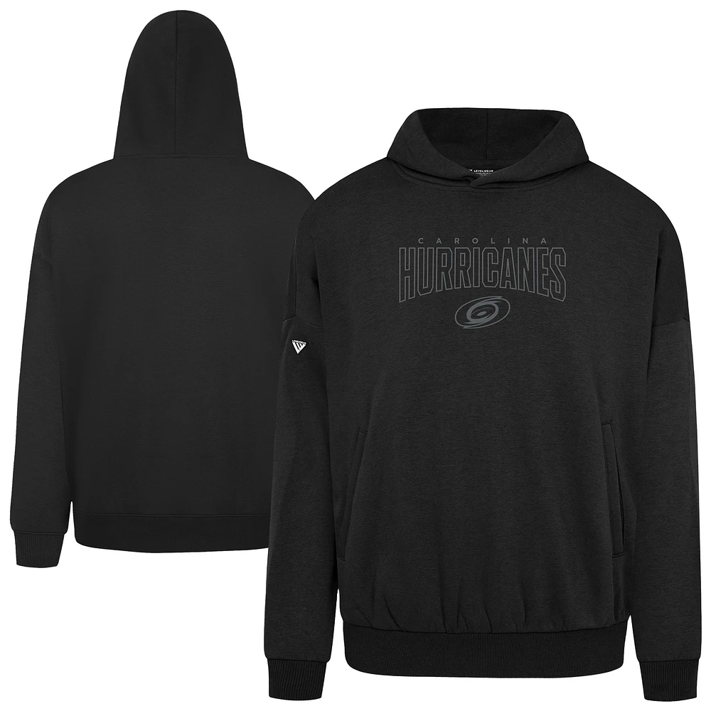 Men's Levelwear Black Carolina Hurricanes Contact Darkmoon Pullover Hoodie