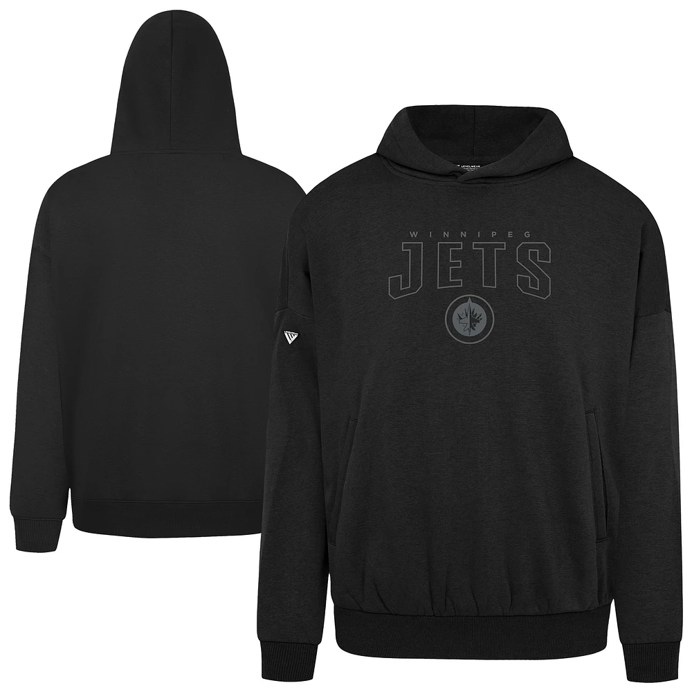 Men's Levelwear Black Winnipeg Jets Contact Darkmoon Pullover Hoodie