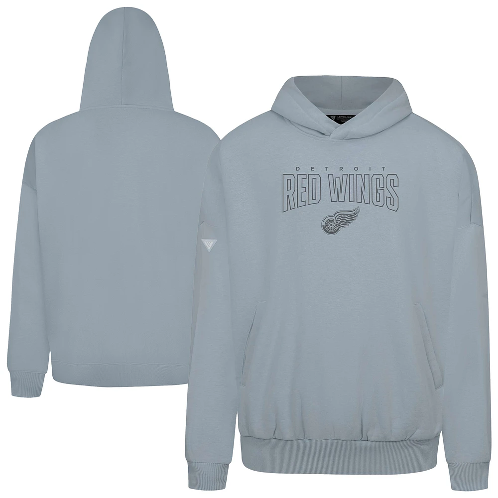 Men's Levelwear Gray Detroit Red Wings Contact Darkmoon Pullover Hoodie