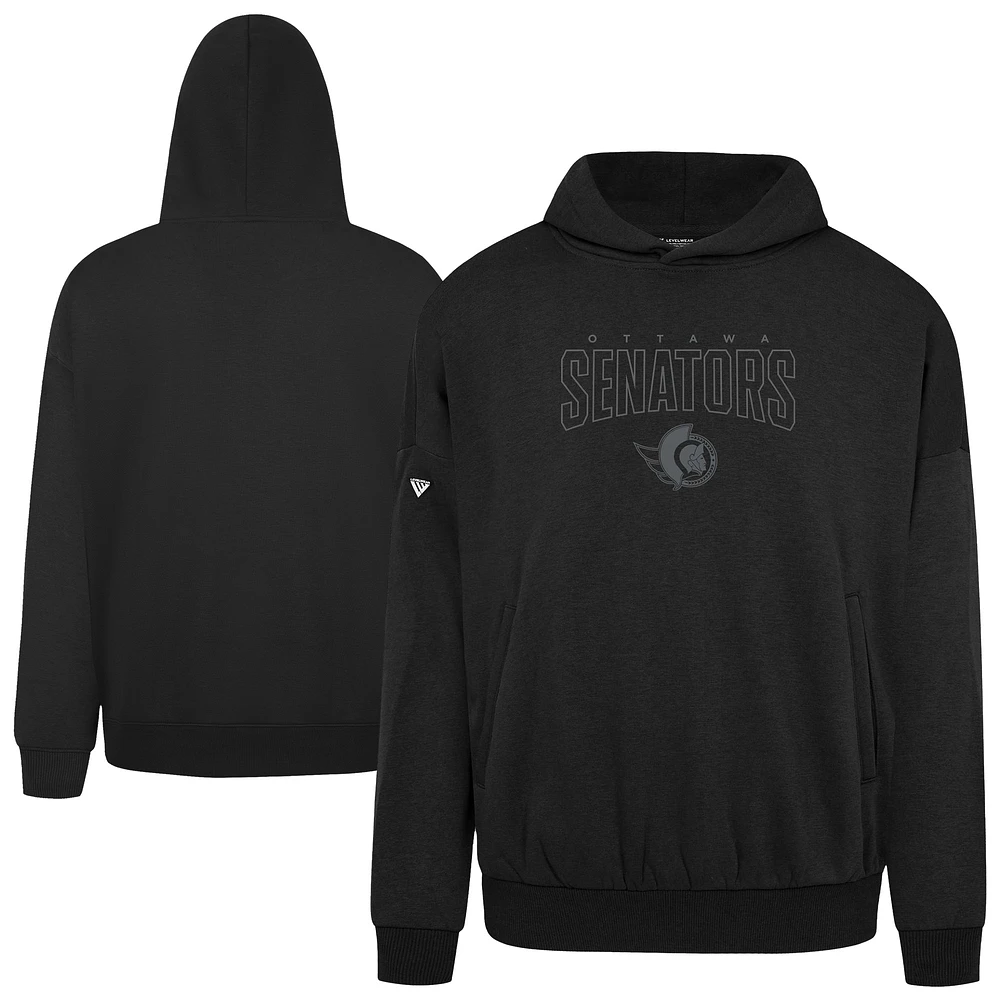 Men's Levelwear Black Ottawa Senators Contact Darkmoon Pullover Hoodie