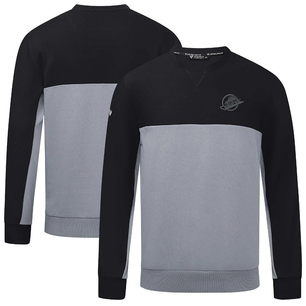 Men's Levelwear Black/Gray Vancouver Canucks Legacy Nightfall Pullover Sweatshirt