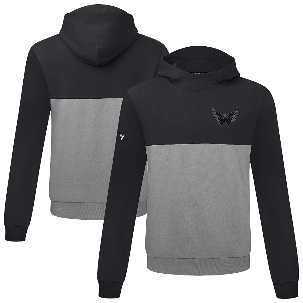 Men's Levelwear Black/Gray Washington Capitals Bracket Nightfall Pullover Hoodie