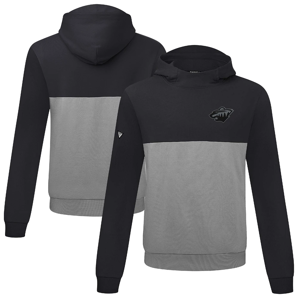 Men's Levelwear Black/Gray Minnesota Wild Bracket Nightfall Pullover Hoodie