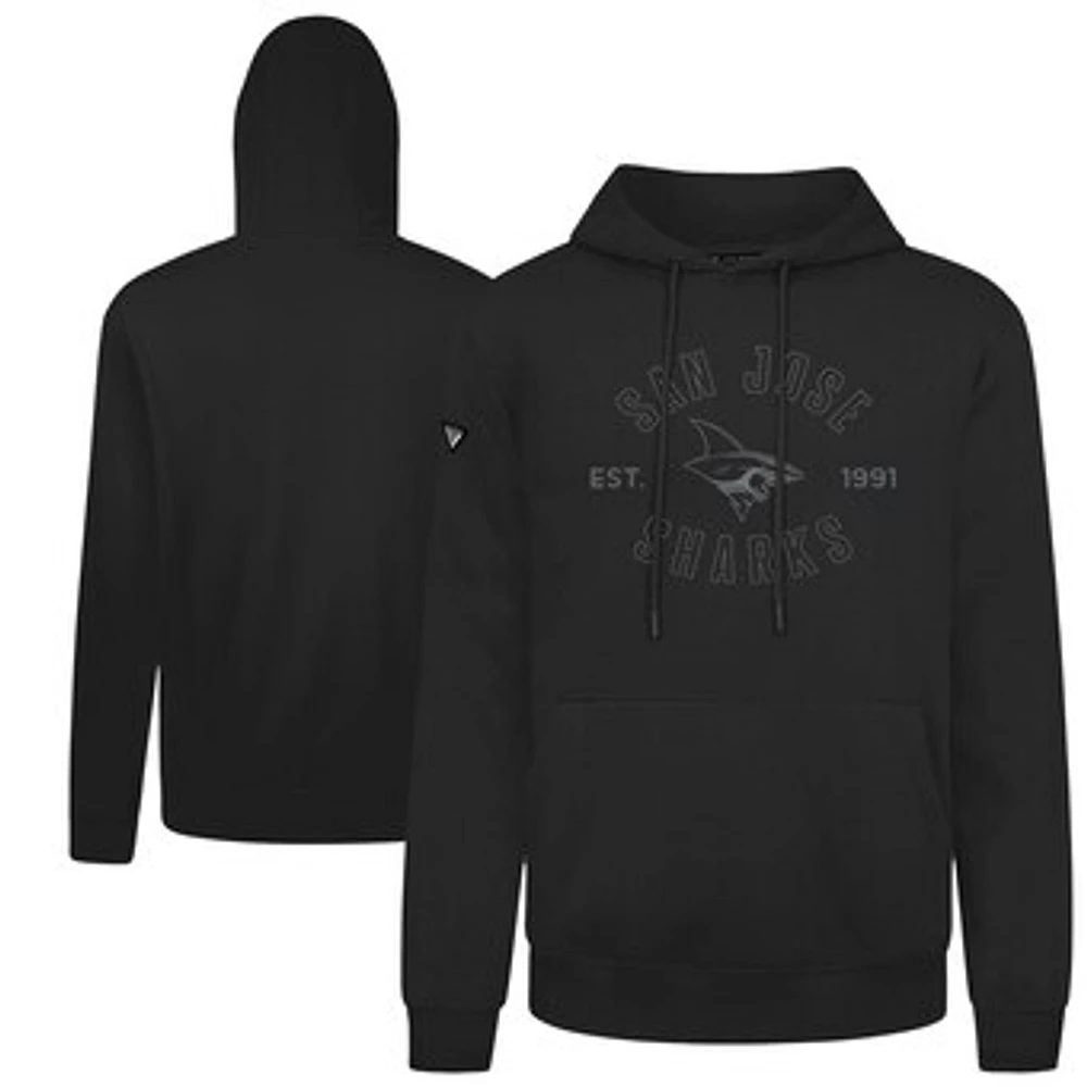 Men's Levelwear Black San Jose Sharks Podium Abyssal Pullover Hoodie