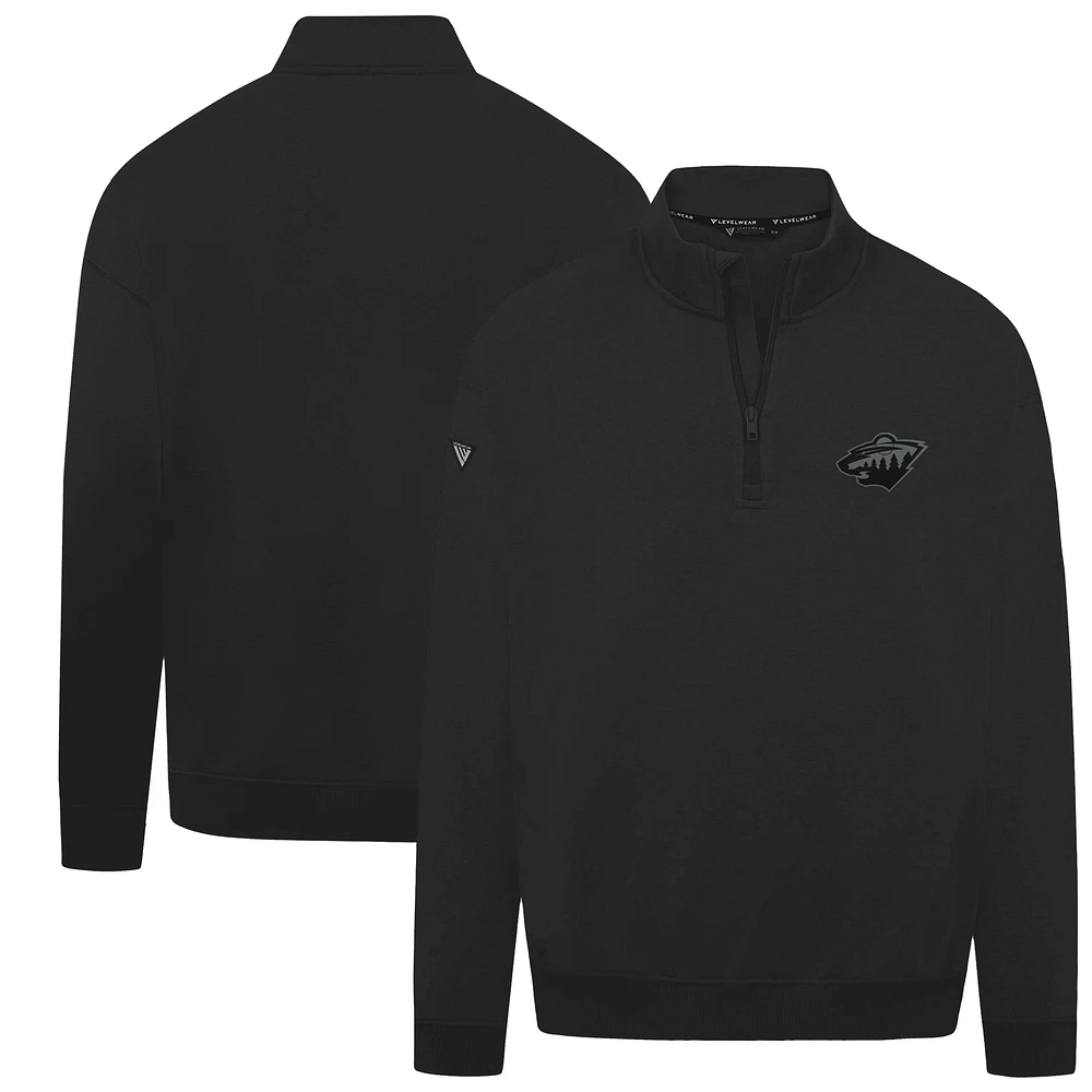 Men's Levelwear Black Minnesota Wild Murray Nightfall Quarter-Zip Jacket