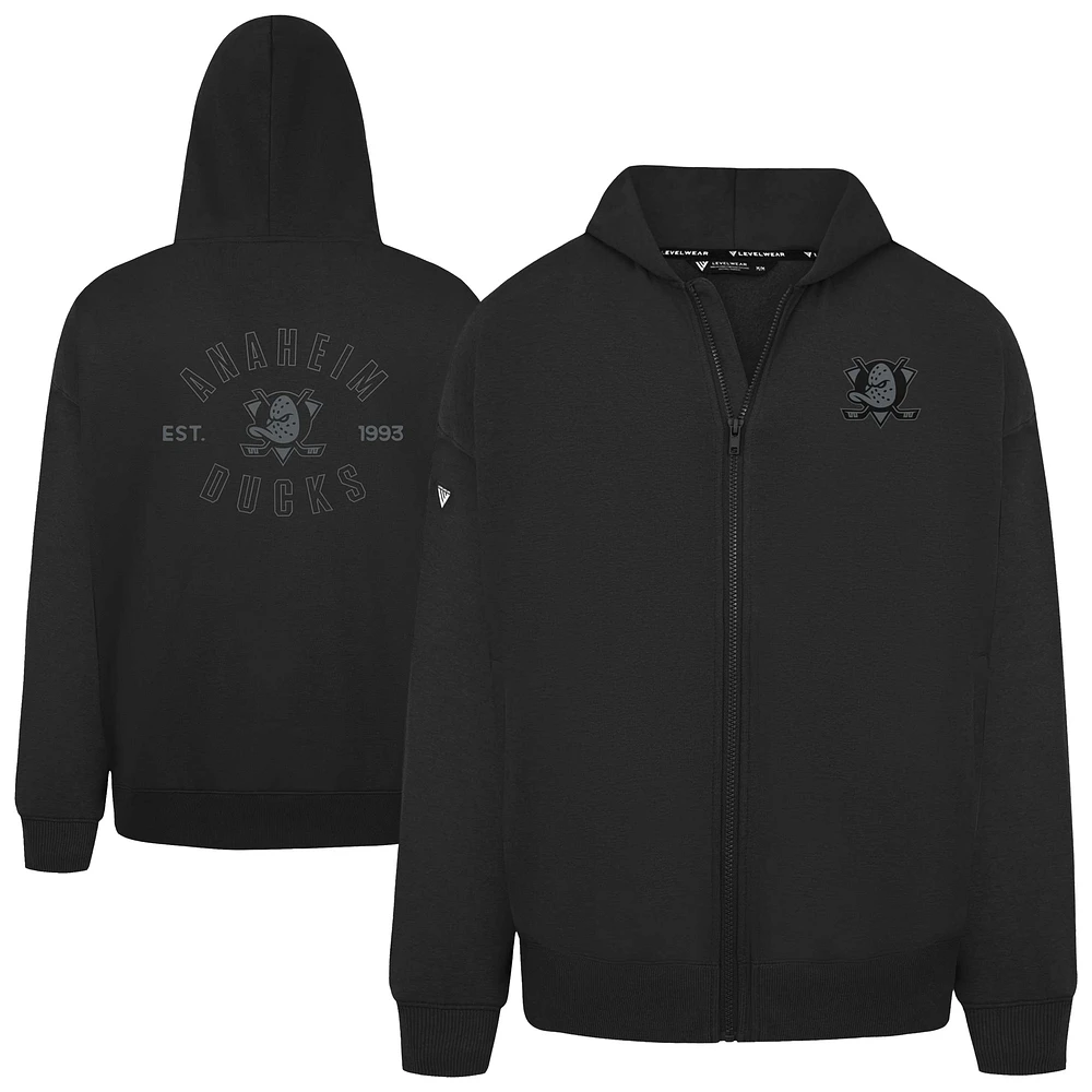 Men's Levelwear Anaheim Ducks Uphill Abyssal Full-Zip Hoodie