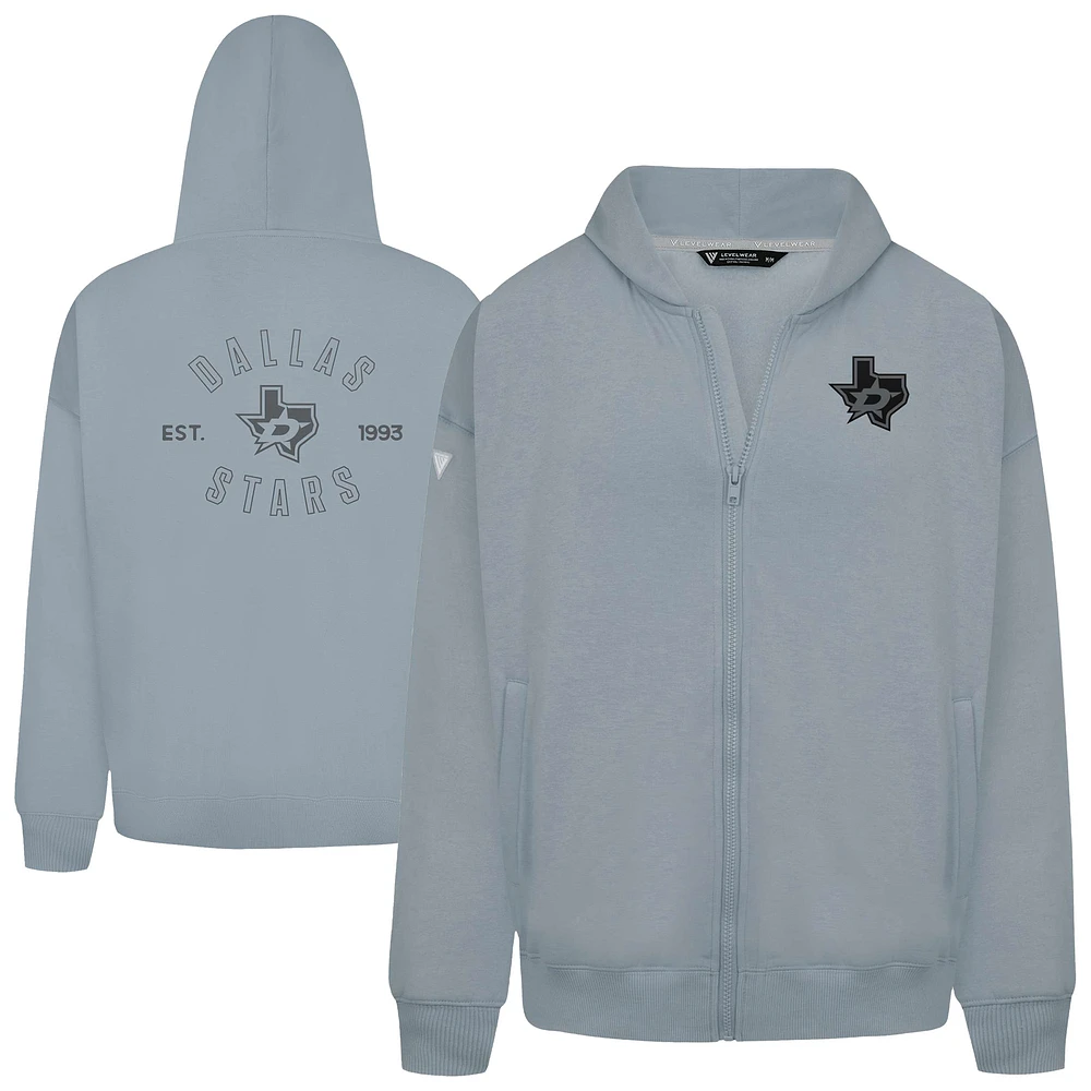 Men's Levelwear Gray Dallas Stars Uphill Abyssal Full-Zip Hoodie