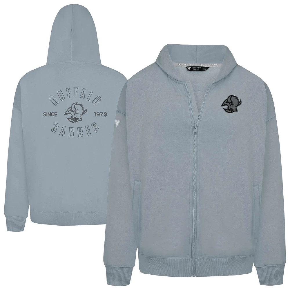Men's Levelwear Gray Buffalo Sabres Uphill Abyssal Full-Zip Hoodie