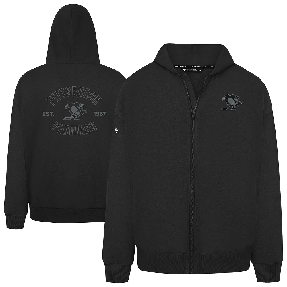 Men's Levelwear Pittsburgh Penguins Uphill Abyssal Full-Zip Hoodie