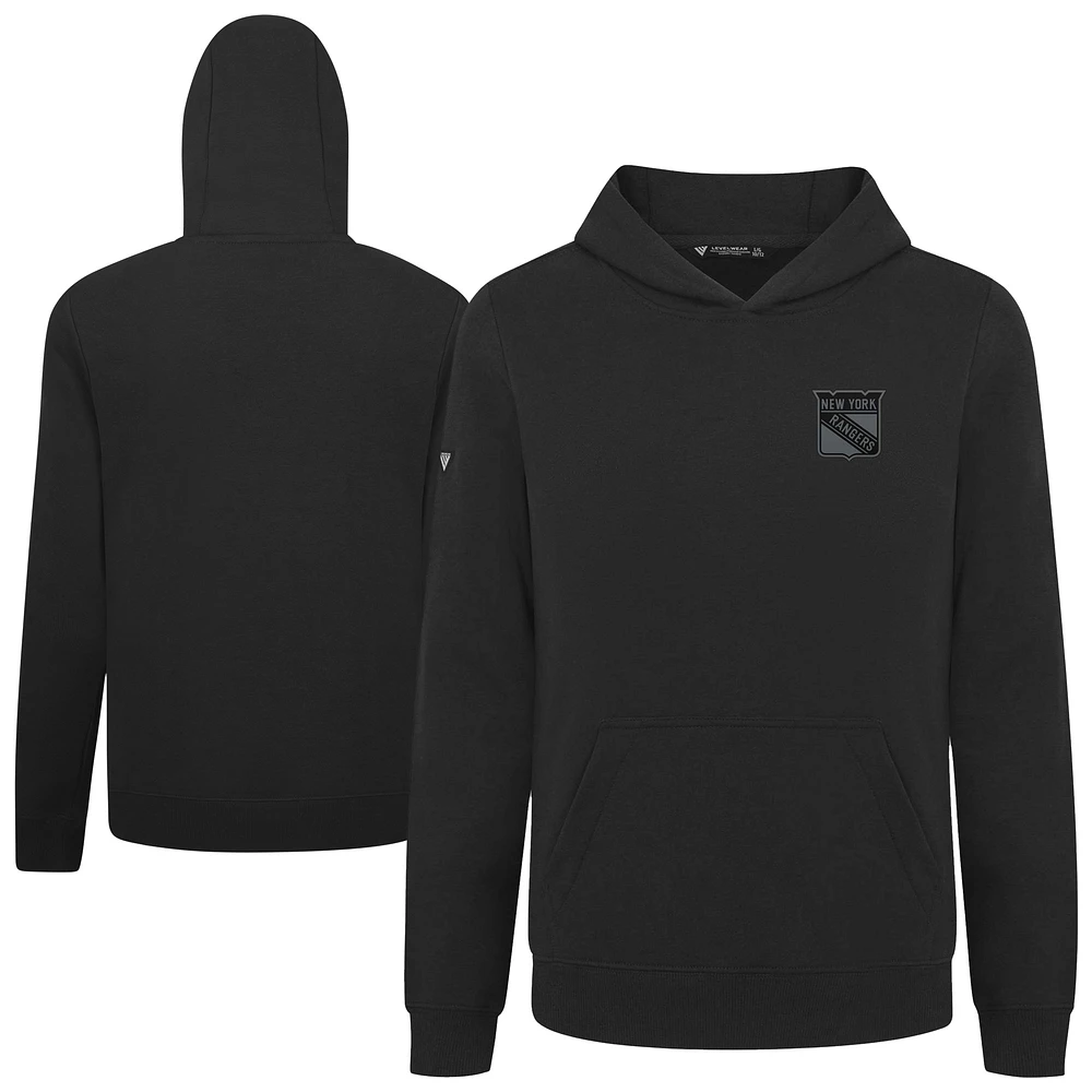 Youth Levelwear Black New York Rangers Jr Podium Nightfall Pullover Hoodie