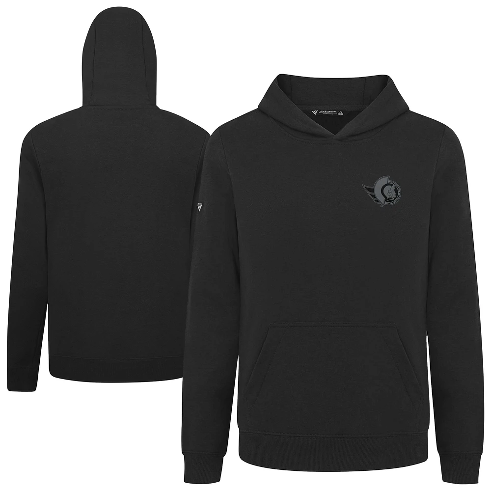 Youth Levelwear Black Ottawa Senators Jr Podium Nightfall Pullover Hoodie