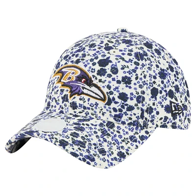 Women's New Era Cream Baltimore Ravens Ditzy 9TWENTY Adjustable Hat