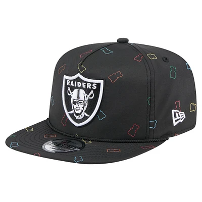 Men's New Era Black Las Vegas Raiders Gummy Golfer Snapback Hat