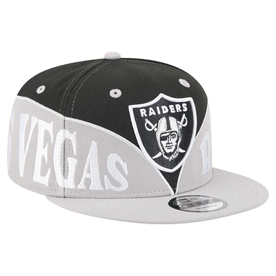 Men's New Era Black/Gray Las Vegas Raiders Split 9FIFTY Snapback Hat