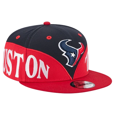 Men's New Era Navy/Red Houston Texans Split 9FIFTY Snapback Hat