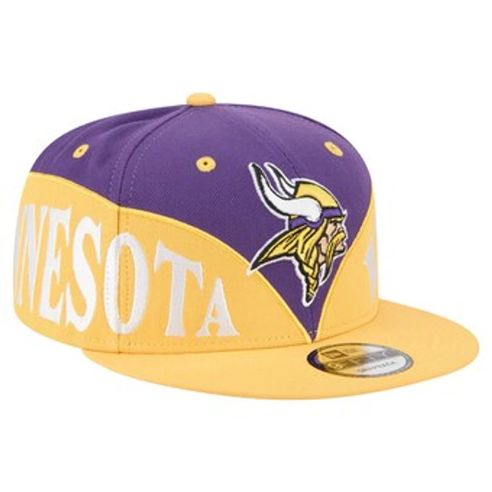 Men's New Era Purple/Gold Minnesota Vikings Split 9FIFTY Snapback Hat