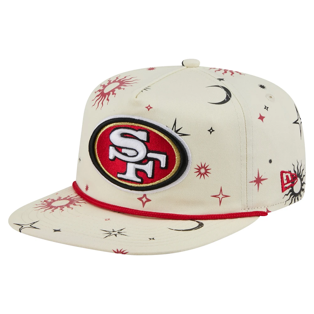Men's New Era Cream San Francisco 49ers Celestial Golfer Snapback Hat