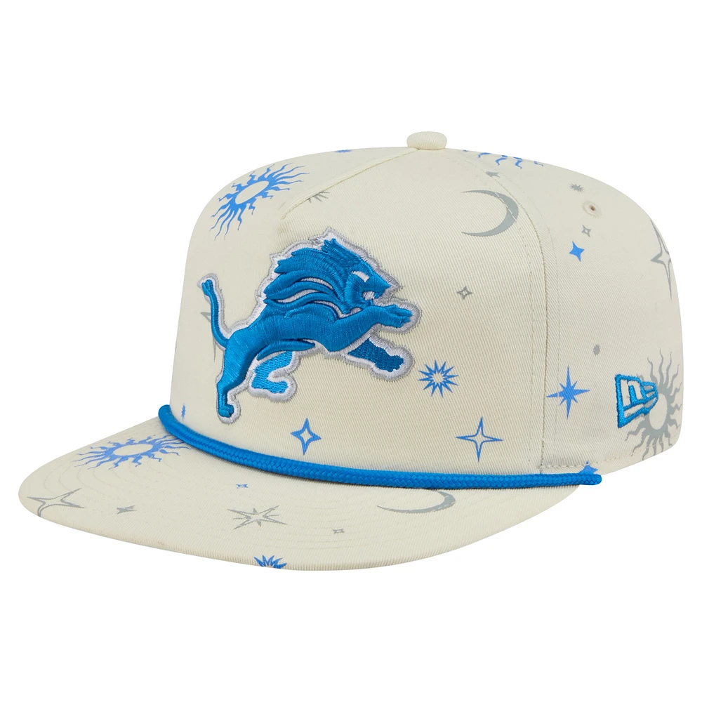 Men's New Era Cream Detroit Lions Celestial Golfer Snapback Hat