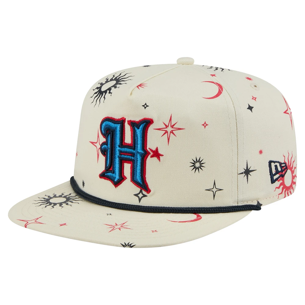 Men's New Era Cream Houston Texans Celestial Golfer Snapback Hat