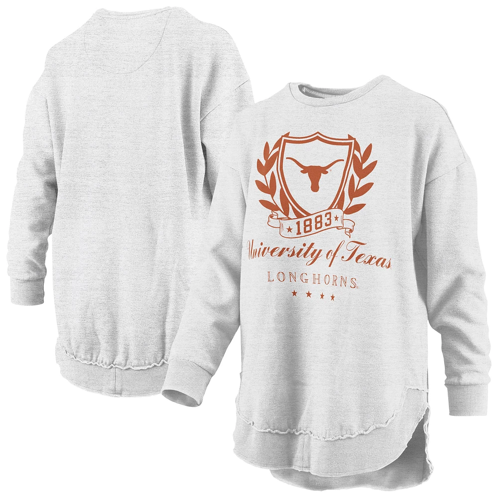 Women's Pressbox Heather Gray Texas Longhorns Field Day Melange Poncho Pullover Sweatshirt