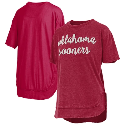 Women's Pressbox Crimson Oklahoma Sooners Poncho T-Shirt