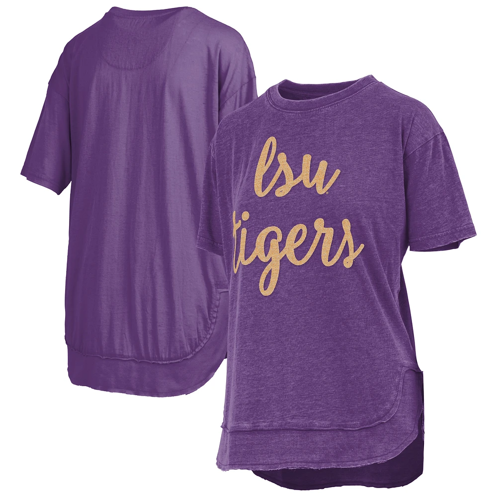 Women's Pressbox Purple LSU Tigers Poncho T-Shirt
