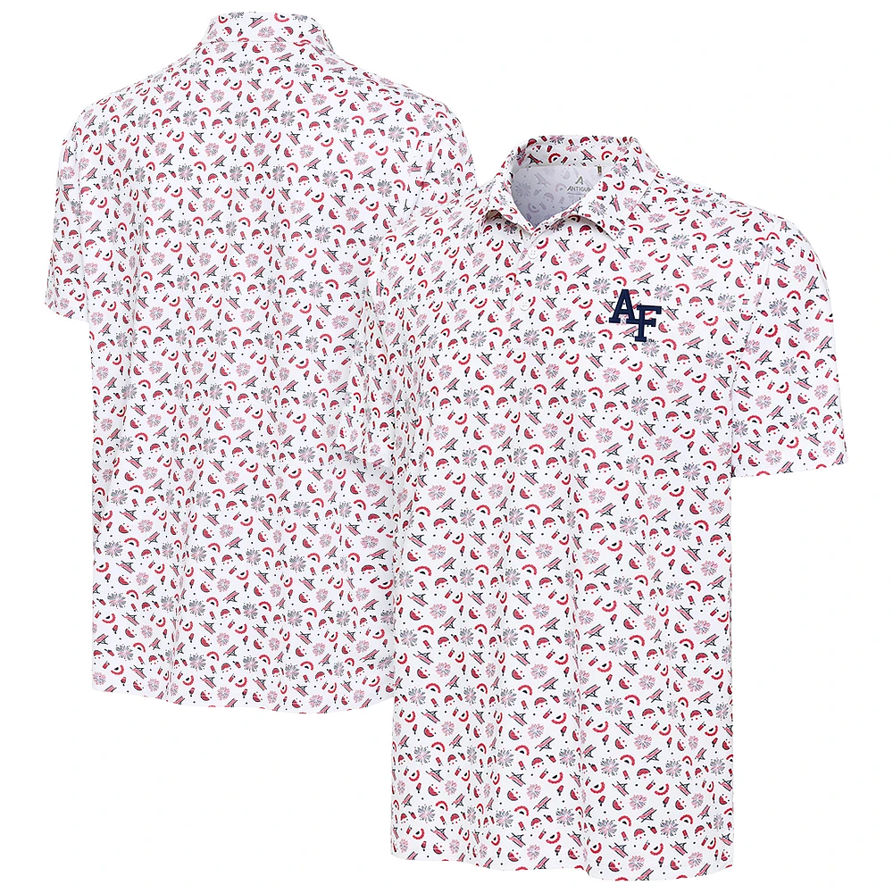 Men's Antigua White Air Force Falcons Independence Day Polo