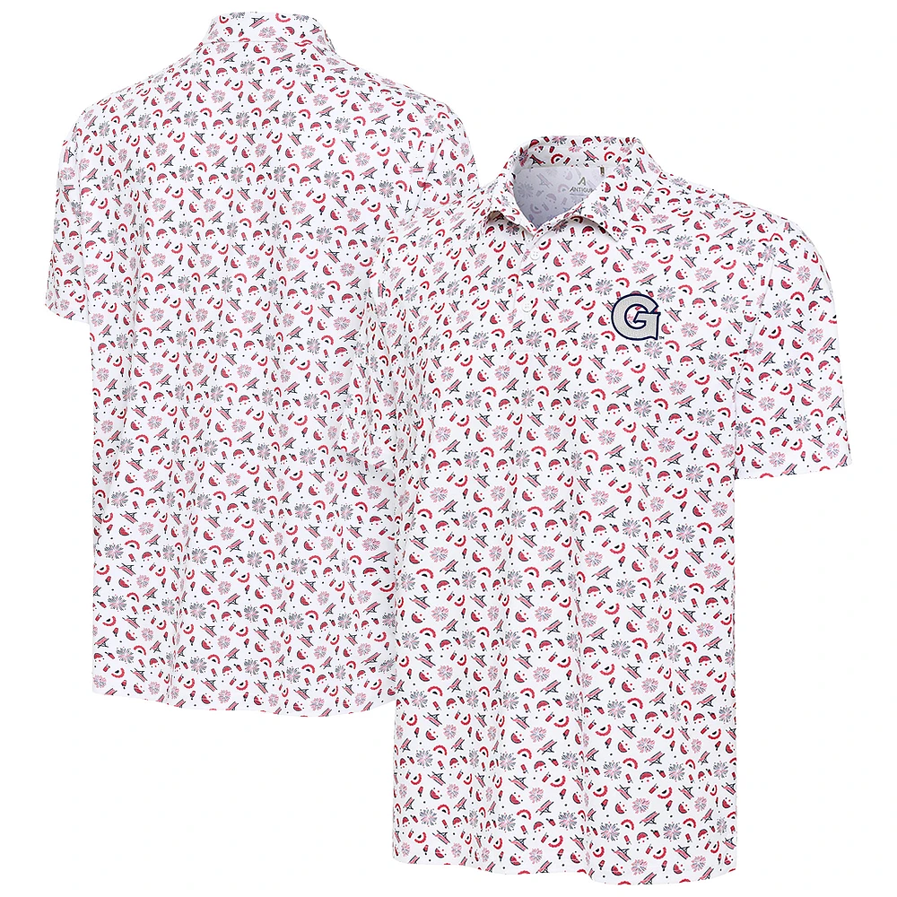 Men's Antigua White Georgetown Hoyas Independence Day Polo