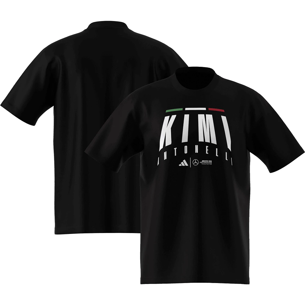 Men's adidas Kimi Antonelli Black Mercedes-AMG Petronas F1 Team Driver Wear T-Shirt
